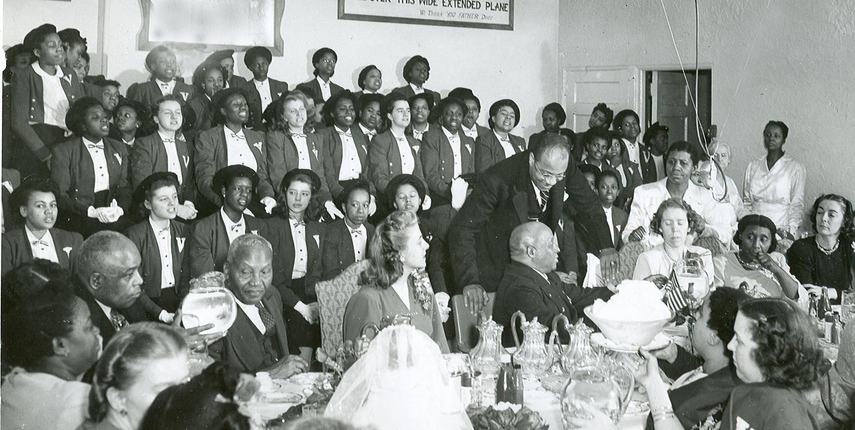 FATHER and MOTHER DIVINE at the Banquet Table, Bible Institute