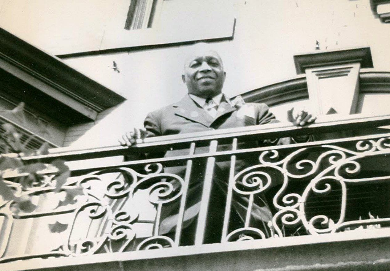 FATHER DIVINE on the balcony of the Circle Mission Church