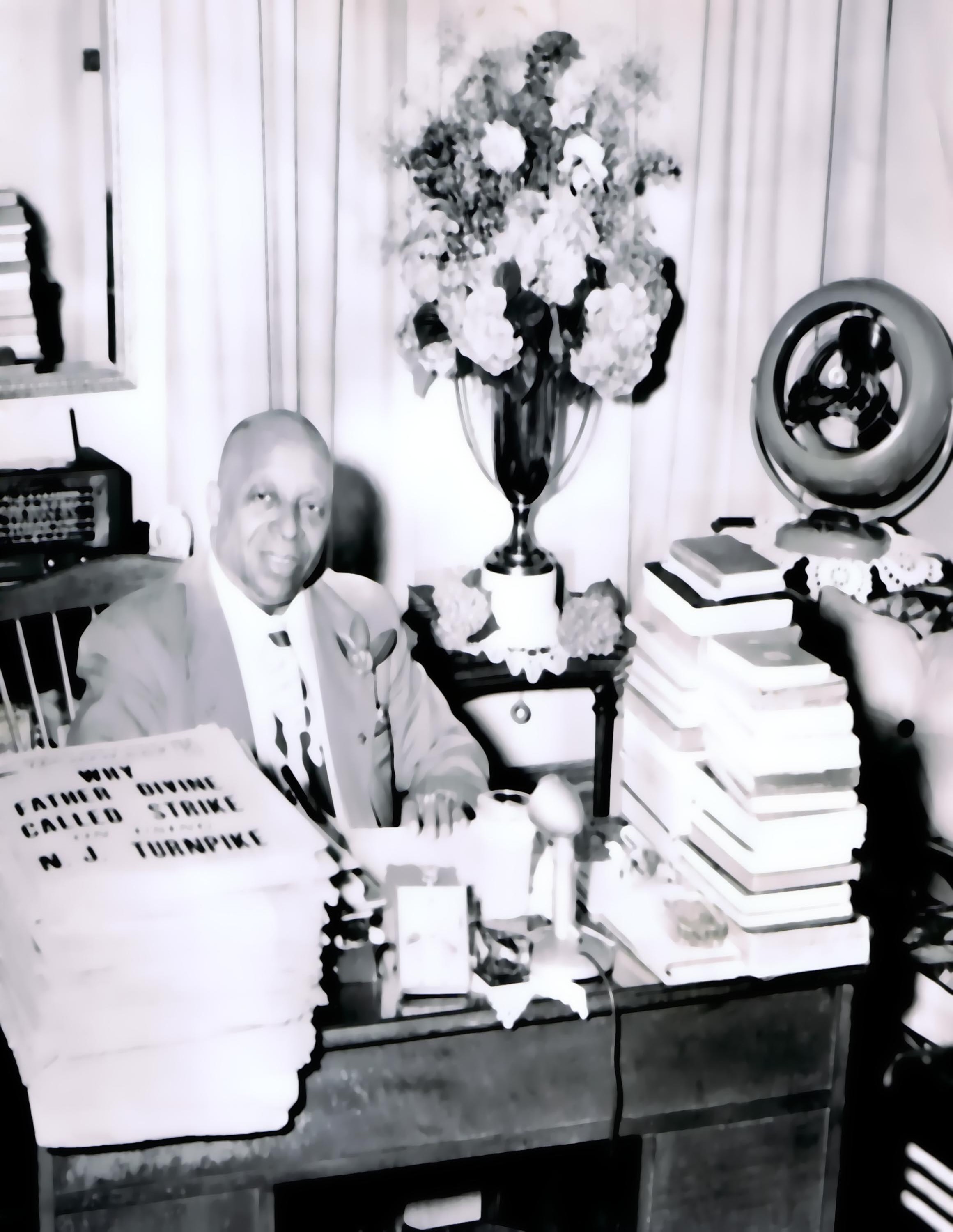 FATHER DIVINE in His Circle Mission Church Private Office