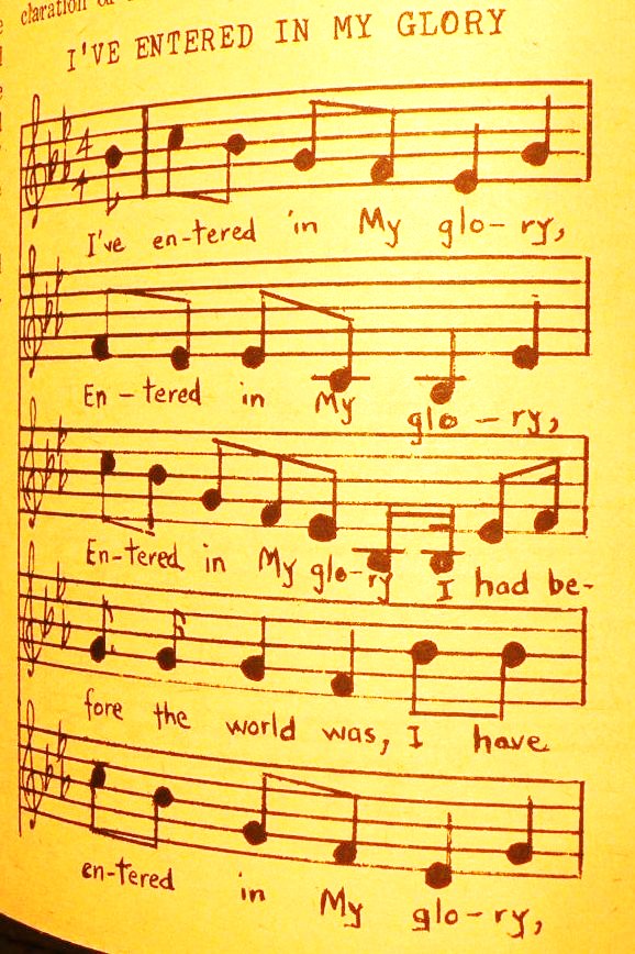 The music to the song 'I Have Entered in My Glory'