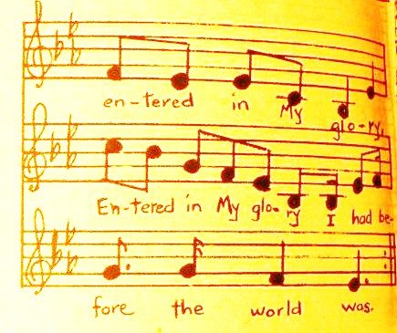 The music to the song 'I Have Entered in MY Glory'