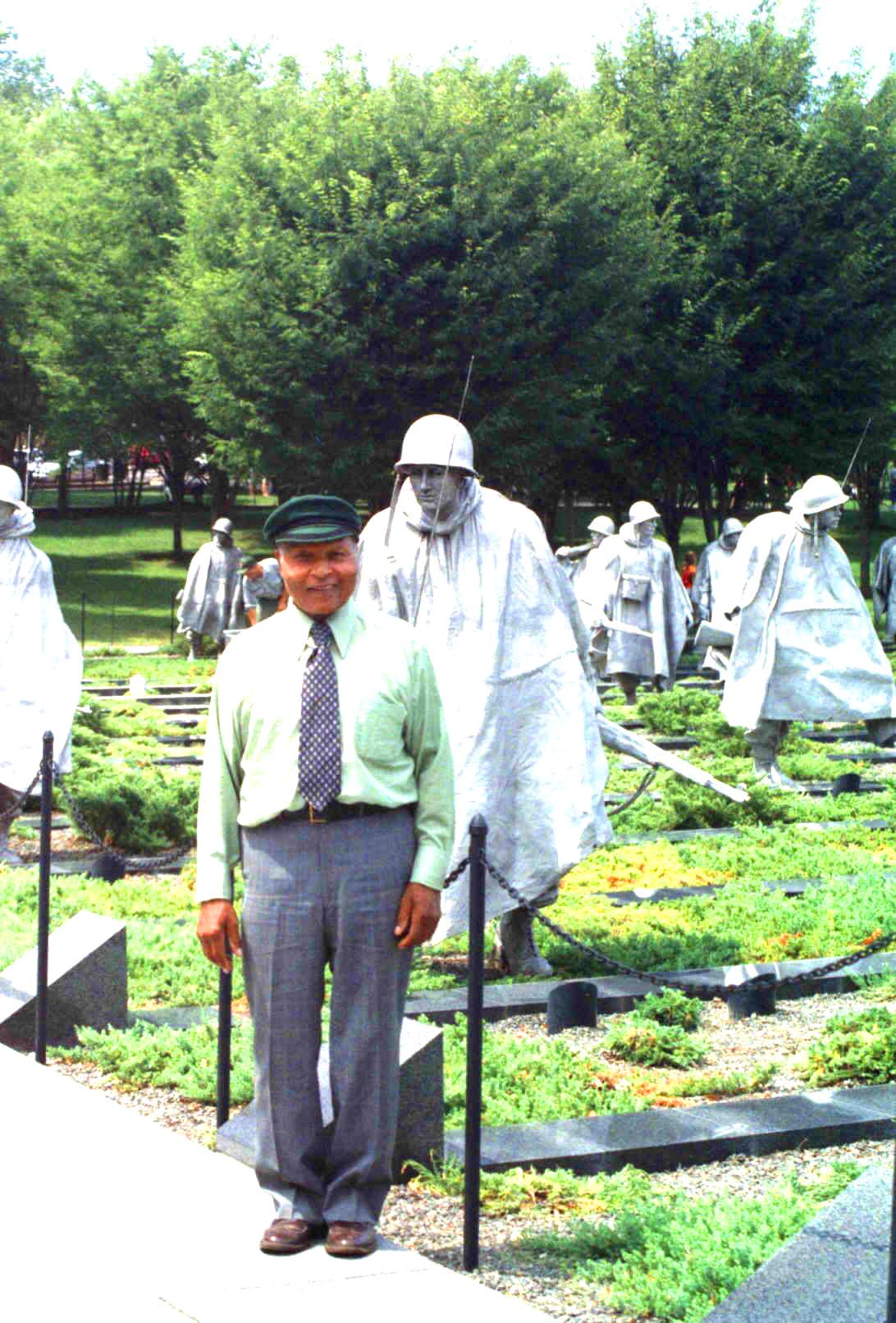 Leon Jeter at the Korean War Memorial.