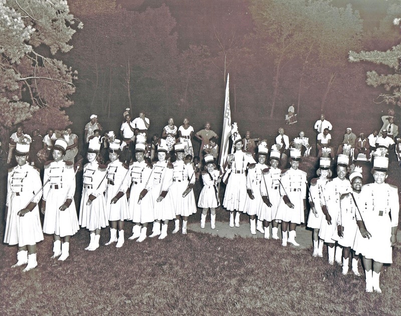 The Junior Rosebuds Demonstrate on the Lawn of the Palace Mission Church, Pine Brook Hotel, Pine Brook, New Jersey.