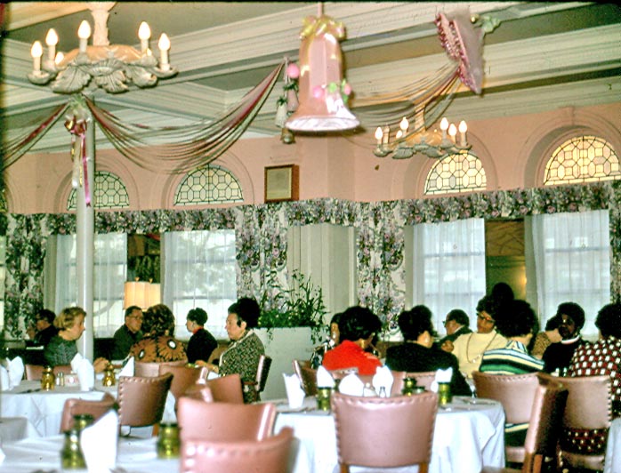 The Public Dining Room of the Divine Fairmont Hotel.