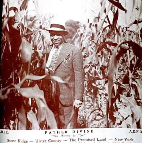 FATHER DIVINE in the corn field, Stone ridge, the Promised Land, Ulster County, N.Y.