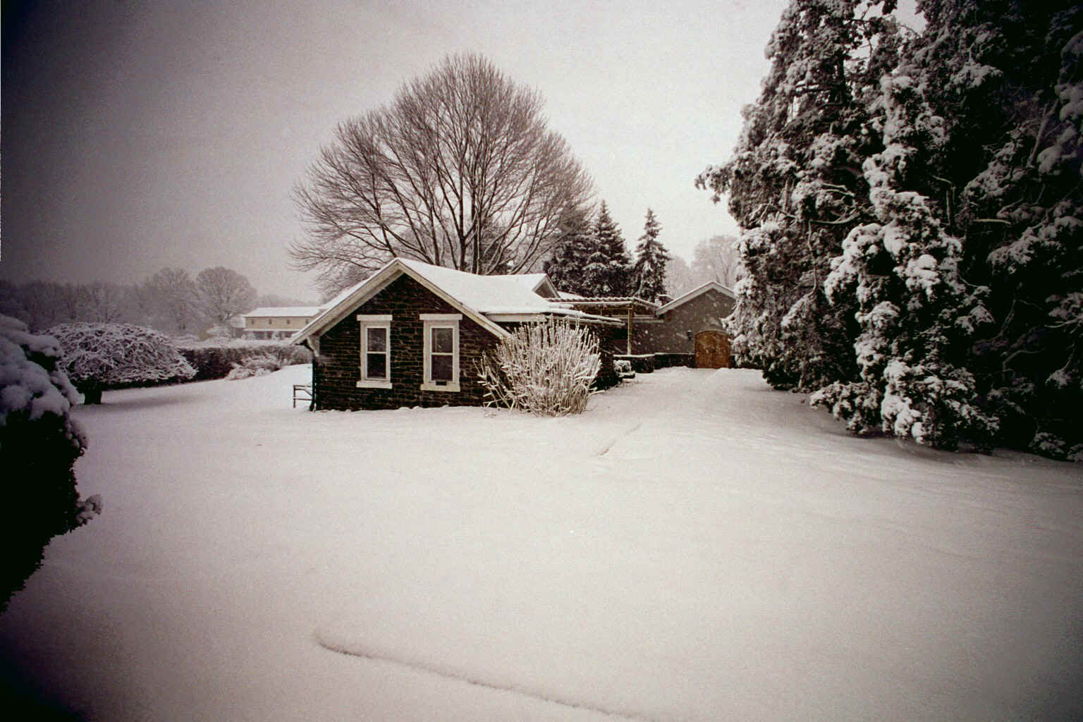 Snow scene, Contentment Cottage..